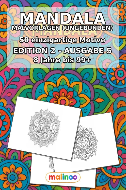 Mandalas Malbuch 50 Ausmalbilder gedruckt+lose – Cover