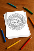 Mandalas Malbuch 50 Ausmalbilder gedruckt+lose – Mockup-Ansicht
