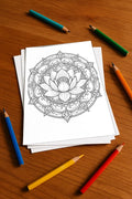 Mandalas Malbuch 50 Ausmalbilder gedruckt+lose – Mockup-Ansicht