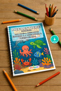 Meerestiere Malbuch 100 Ausmalbilder PDF Download – Mockup-Ansicht