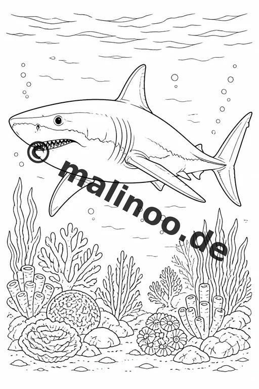 Meerestiere Malbuch 100 Ausmalbilder PDF Download digital – Vorschaubild 2