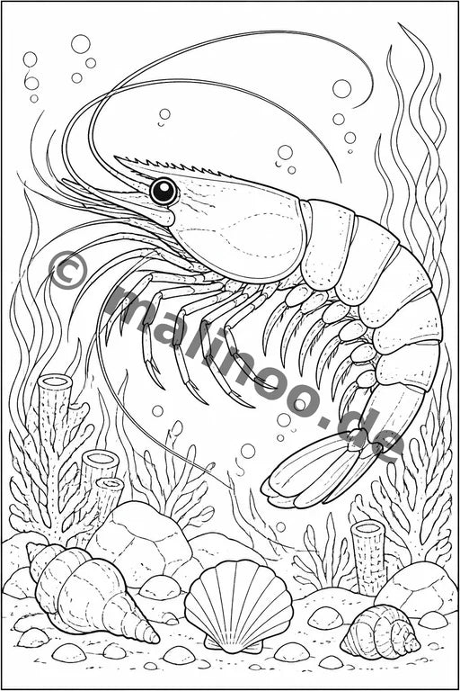 Meerestiere Malbuch 100 Ausmalbilder gedruckt+gebunden – Vorschaubild 5