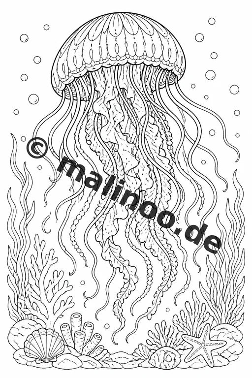 Meerestiere Malbuch 100 Ausmalbilder gedruckt, ungebunden – Vorschaubild 4
