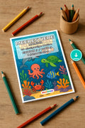 Meerestiere Malbuch 20 Ausmalbilder PDF Download – Mockup-Ansicht