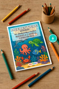 Meerestiere Malbuch 20 Ausmalbilder PDF Download – Mockup-Ansicht