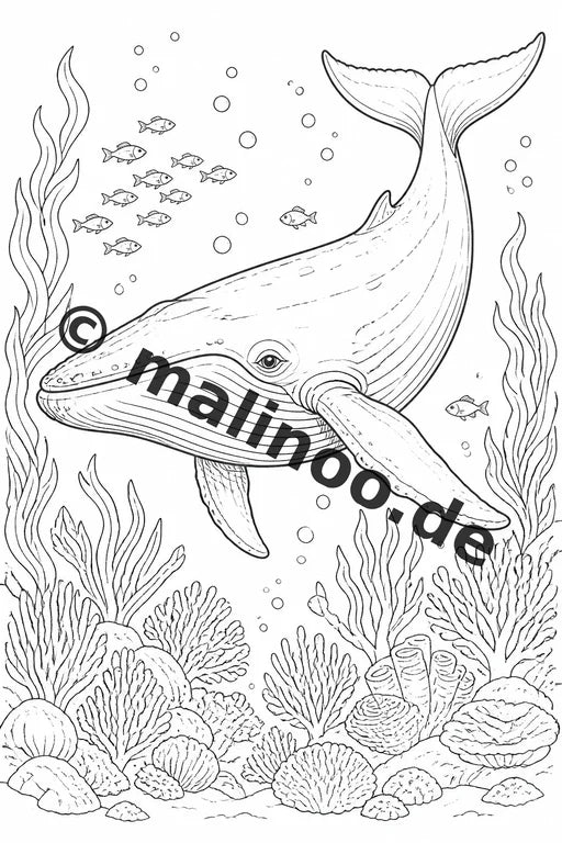 Meerestiere Malbuch 20 Ausmalbilder PDF Download digital – Vorschaubild 3