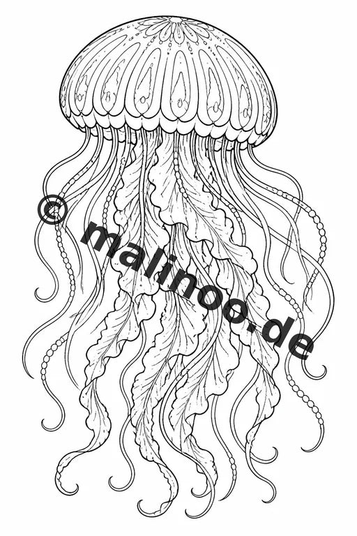 Meerestiere Malbuch 20 Ausmalbilder PDF Download digital – Vorschaubild 4
