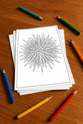 Meerestiere Malbuch 20 Ausmalbilder gedruckt+lose – Mockup-Ansicht