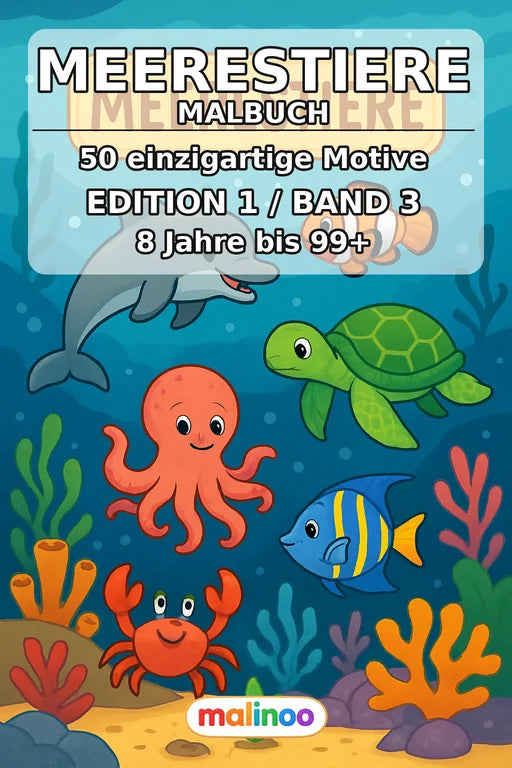 Meerestiere Malbuch 50 Ausmalbilder PDF Download – Cover