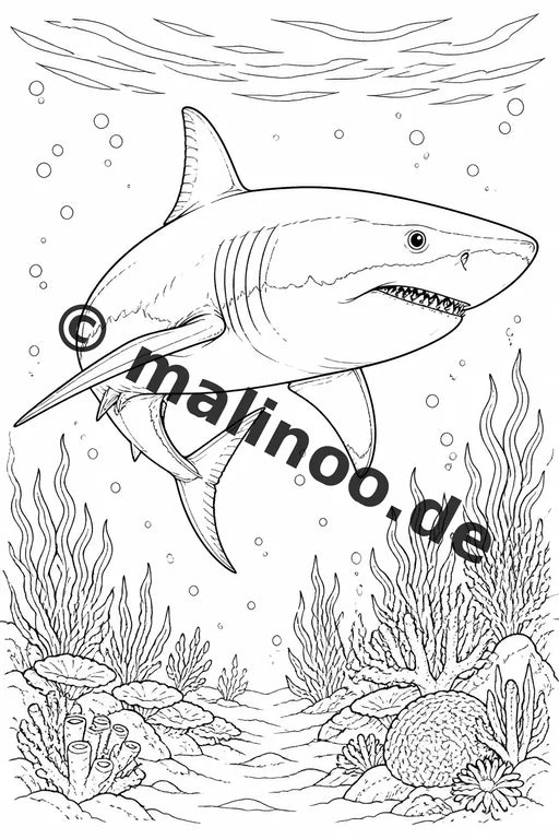 Meerestiere Malbuch 50 Ausmalbilder PDF Download digital – Vorschaubild 2