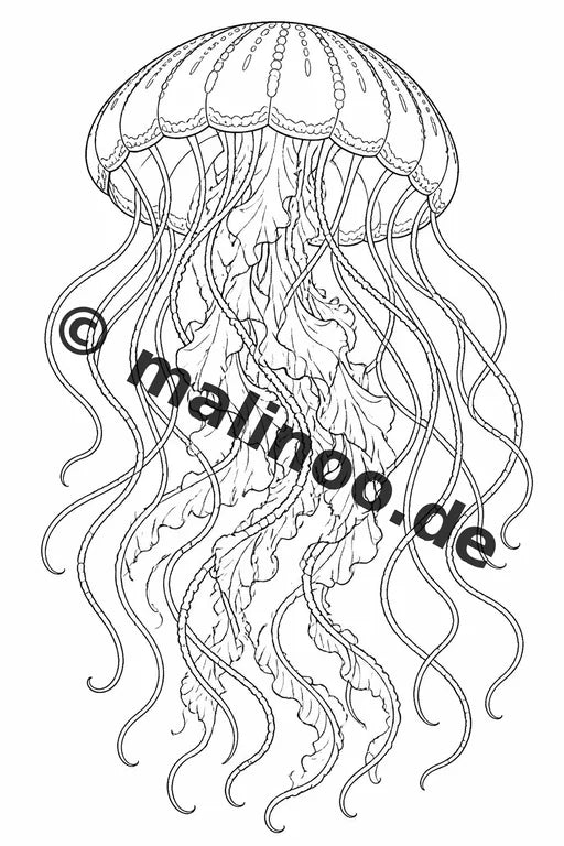 Meerestiere Malbuch 50 Ausmalbilder PDF Download digital – Vorschaubild 4