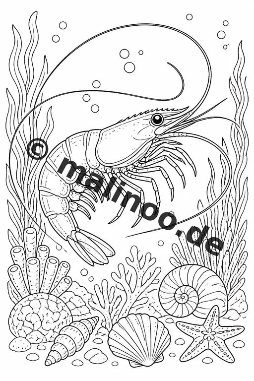 Meerestiere Malbuch 50 Ausmalbilder gedruckt und gebunden – Vorschaubild 5