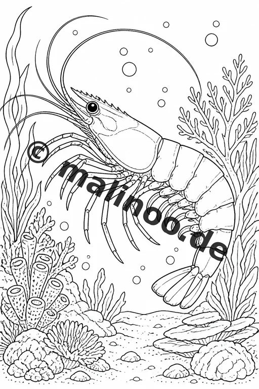 Meerestiere Malbuch 50 Ausmalbilder gedruckt und gebunden – Vorschaubild 5
