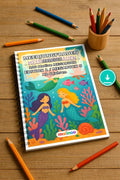 Meerjungfrauen Malbuch 100 Ausmalbilder PDF Download – Mockup-Ansicht