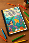 Meerjungfrauen Malbuch 100 Ausmalbilder gedruckt+gebunden – Mockup-Ansicht