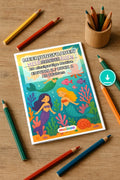 Meerjungfrauen Malbuch 20 Ausmalbilder PDF Download – Mockup-Ansicht