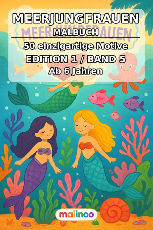 Meerjungfrauen Malbuch 50 Ausmalbilder PDF Download – Cover