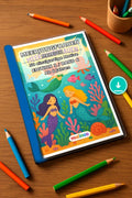 Meerjungfrauen Malbuch 50 Ausmalbilder PDF Download – Mockup-Ansicht