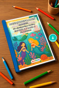 Meerjungfrauen Malbuch 50 Ausmalbilder PDF Download – Mockup-Ansicht
