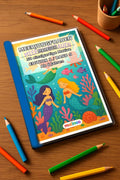 Meerjungfrauen Malbuch 50 Ausmalbilder gedruckt+gebunden – Mockup-Ansicht