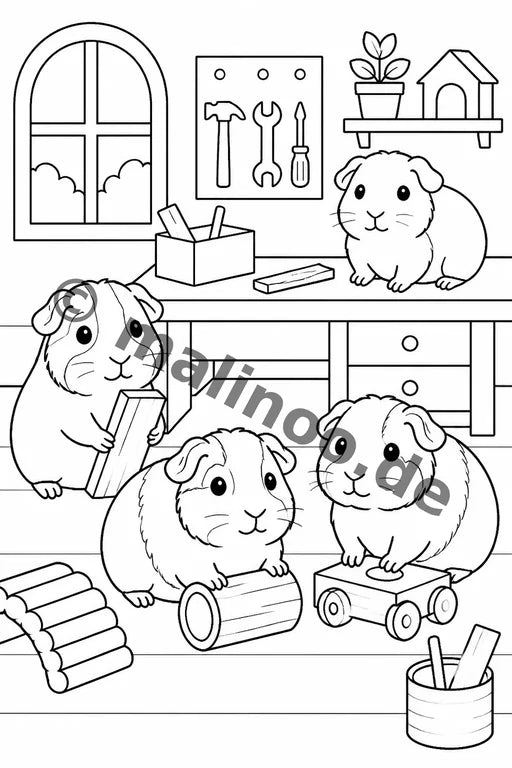 Meerschweinchen Malbuch 100 Ausmalbilder PDF Download – Vorschaubild 4
