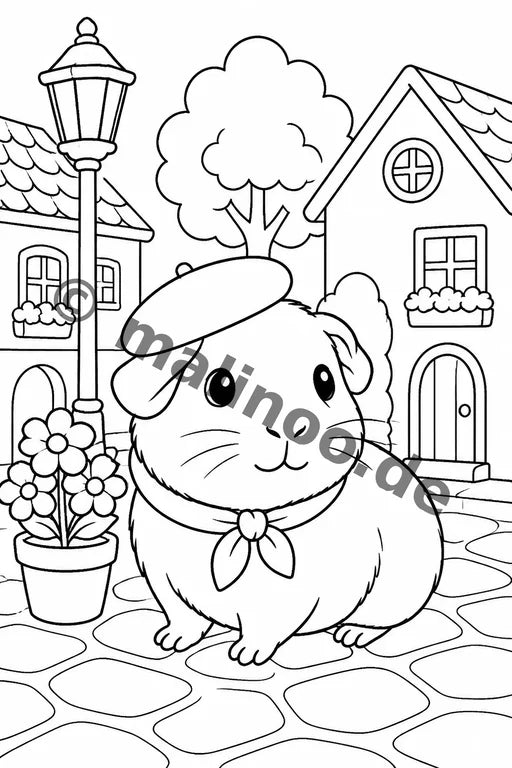 Meerschweinchen Malbuch 100 Ausmalbilder PDF Download – Vorschaubild 5