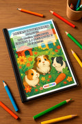 Meerschweinchen Malbuch 100 Ausmalbilder gedruckt+gebunden – Mockup-Ansicht