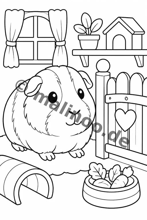 Meerschweinchen Malbuch 100 Ausmalbilder gedruckt+gebunden – Vorschaubild 6