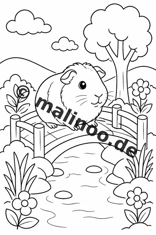 Meerschweinchen Malbuch 100 Ausmalbilder gedruckt und gebunden – Vorschaubild 8