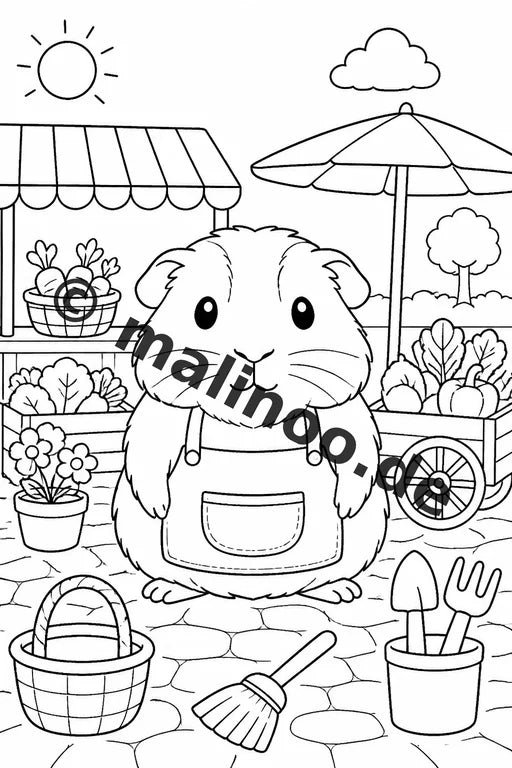 Meerschweinchen Malbuch 100 Ausmalbilder gedruckt, ungebunden – Vorschaubild 10