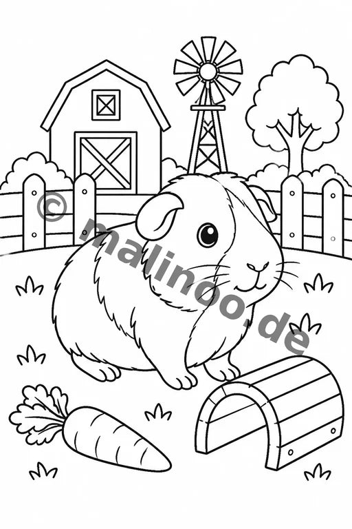 Meerschweinchen Malbuch 100 Ausmalbilder gedruckt+lose – Vorschaubild 7