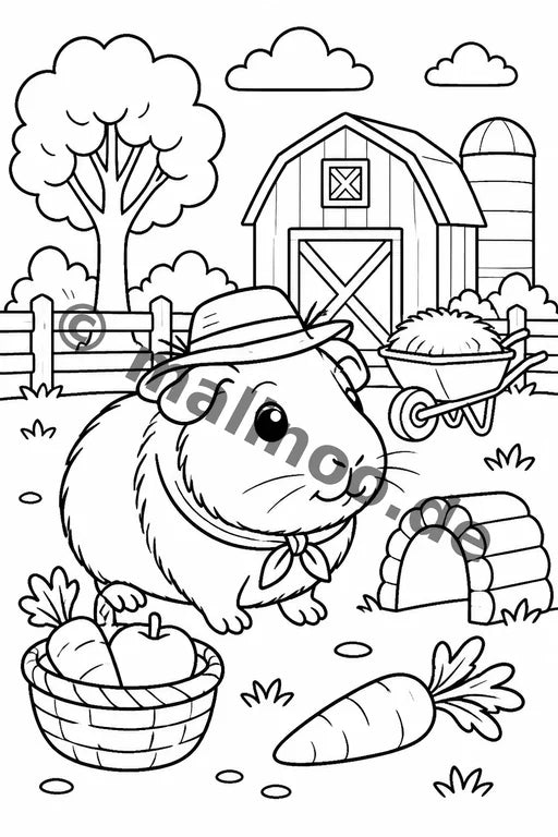 Meerschweinchen Malbuch 100 Ausmalbilder gedruckt+lose – Vorschaubild 7