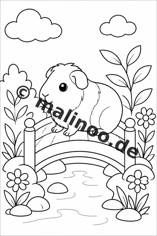 Meerschweinchen Malbuch 100 Ausmalbilder gedruckt, ungebunden – Vorschaubild 8