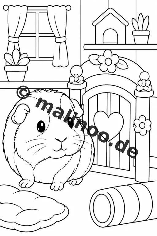 Meerschweinchen Malbuch 100 Ausmalbilder gedruckt, ungebunden – Vorschaubild 9