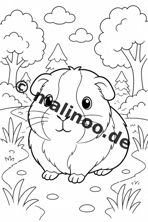 Meerschweinchen Malbuch 20 Ausmalbilder PDF Download digital – Vorschaubild 2