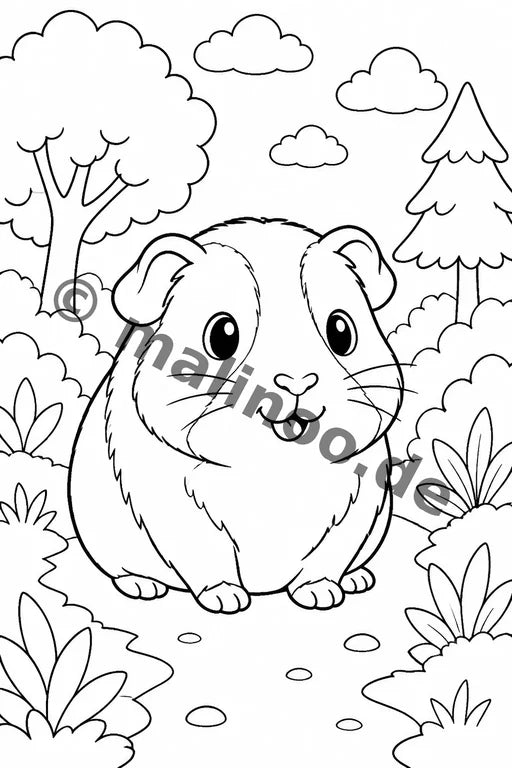 Meerschweinchen Malbuch 20 Ausmalbilder PDF Download – Vorschaubild 3