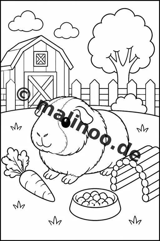 Meerschweinchen Malbuch 20 Ausmalbilder PDF Download digital – Vorschaubild 4