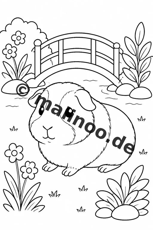 Meerschweinchen Malbuch 20 Ausmalbilder PDF Download digital – Vorschaubild 5