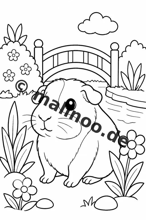 Meerschweinchen Malbuch 20 Ausmalbilder PDF Download digital – Vorschaubild 5