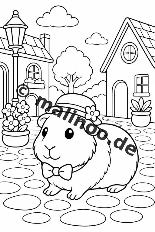 Meerschweinchen Malbuch 20 Ausmalbilder gedruckt und gebunden – Vorschaubild 3
