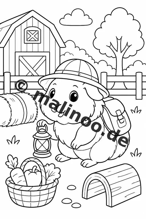 Meerschweinchen Malbuch 20 Ausmalbilder gedruckt und gebunden – Vorschaubild 4