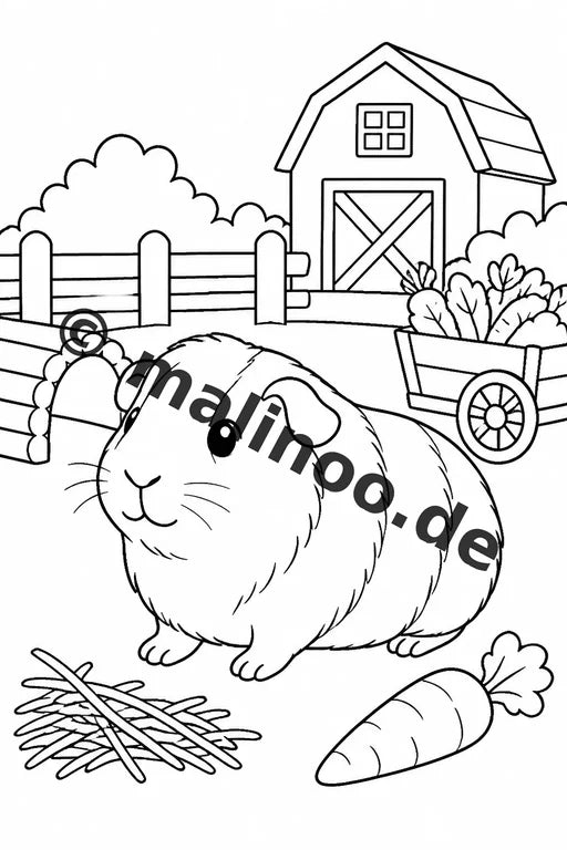 Meerschweinchen Malbuch 20 Ausmalbilder gedruckt und gebunden – Vorschaubild 4