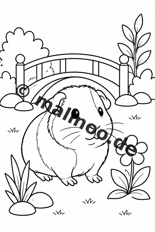 Meerschweinchen Malbuch 20 Ausmalbilder gedruckt und gebunden – Vorschaubild 5