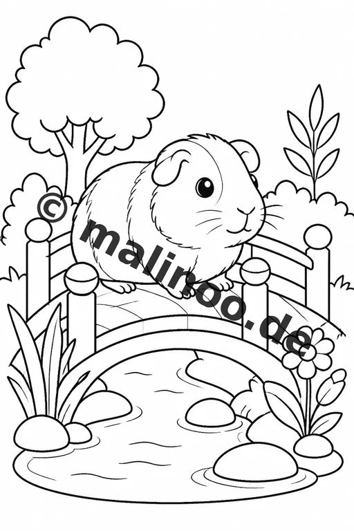 Meerschweinchen Malbuch 20 Ausmalbilder gedruckt und gebunden – Vorschaubild 8