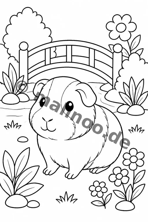 Meerschweinchen Malbuch 20 Ausmalbilder gedruckt+gebunden – Vorschaubild 9