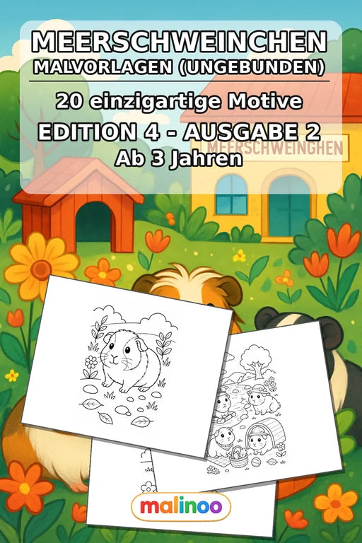 Meerschweinchen Malbuch 20 Ausmalbilder gedruckt+lose – Cover