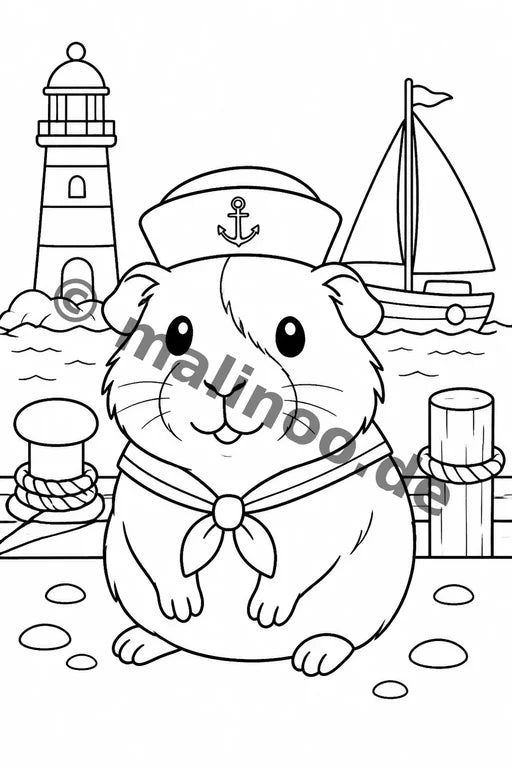 Meerschweinchen Malbuch 20 Ausmalbilder gedruckt+lose – Vorschaubild 10