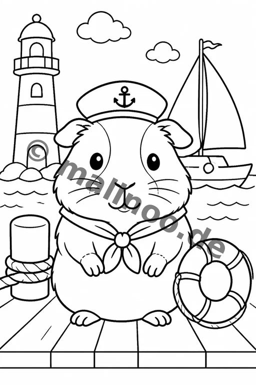 Meerschweinchen Malbuch 20 Ausmalbilder gedruckt+lose – Vorschaubild 10