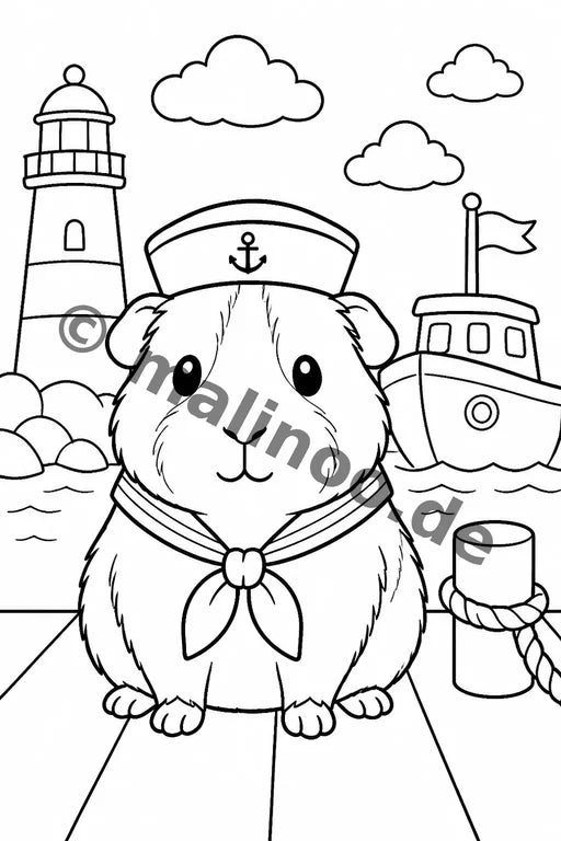 Meerschweinchen Malbuch 20 Ausmalbilder gedruckt+lose – Vorschaubild 10