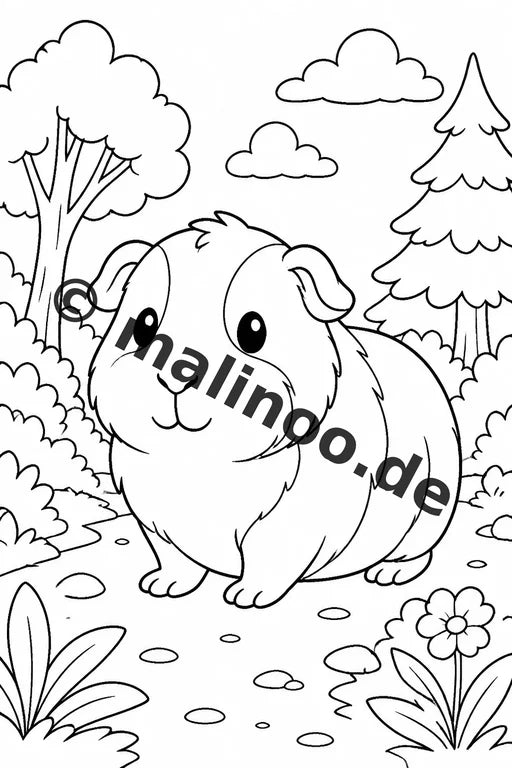 Meerschweinchen Malbuch 20 Ausmalbilder gedruckt, ungebunden – Vorschaubild 2